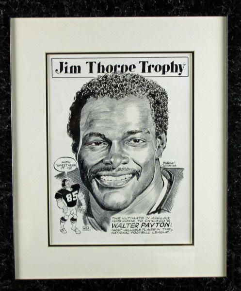 Original Production Artwork For the Jim Thorpe Trophy of Walter Payton