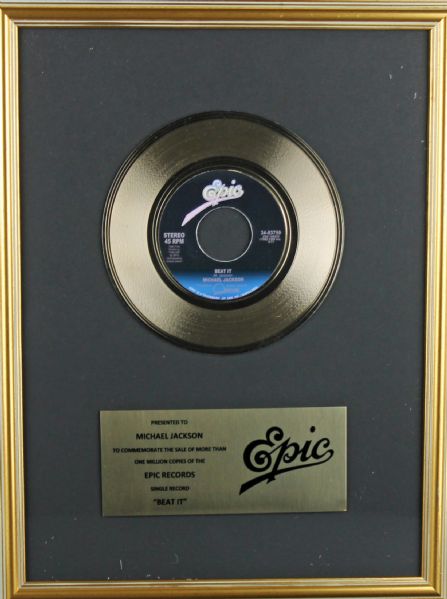 Michael Jackson Commemorative Gold Record Award for "Beat It"