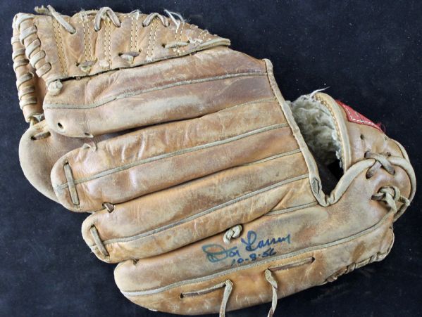 Don Larsen Signed Vintage Rawlings Model Baseball Glove with Perfect Game Inscription (PSA/DNA)