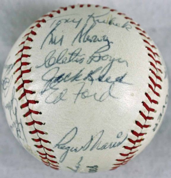 1961 New York Yankees Rare Team Signed "Yankees" Baseball (JSA)