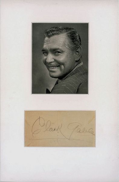 Clark Gable Vintage Autograph in Matted Display (JSA)