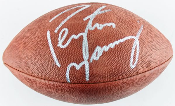 Peyton Manning Signed NFL Leather Game Model Football with Superb Autograph (JSA)