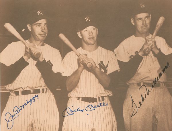 Mickey Mantle, Joe DiMaggio & Ted Williams Signed 11" x 14" Photograph (PSA/DNA)