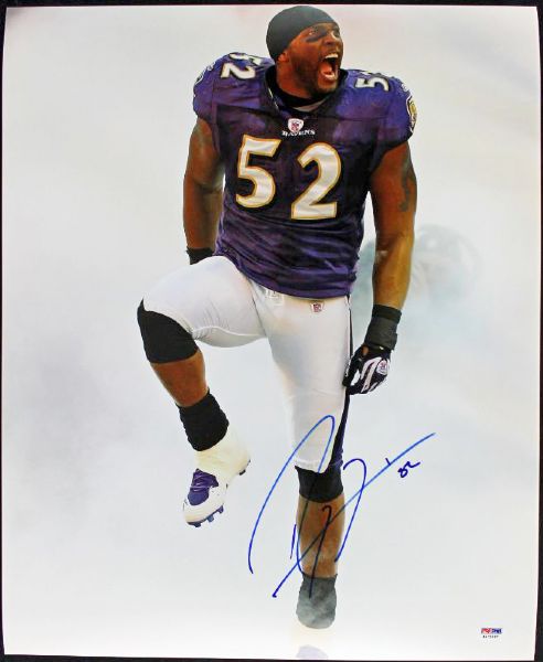 SUPER BOWL XLVII: Ray Lewis Superb Signed 16" x 20" Color Photo (PSA/DNA ITP)