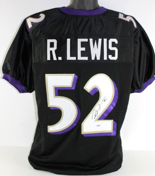 SUPER BOWL XLVII: Ray Lewis Signed Baltimore Ravens Jersey w/Signing Pic! (PSA/DNA ITP)