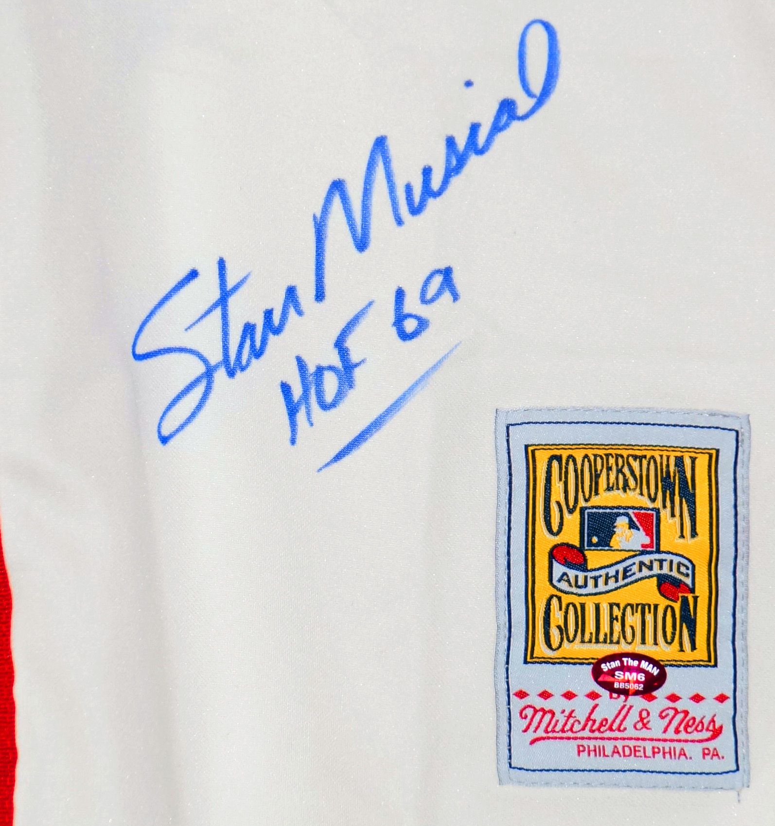 Lot - Stan The Man Musial Signed St. Louis Cardinals Jersey