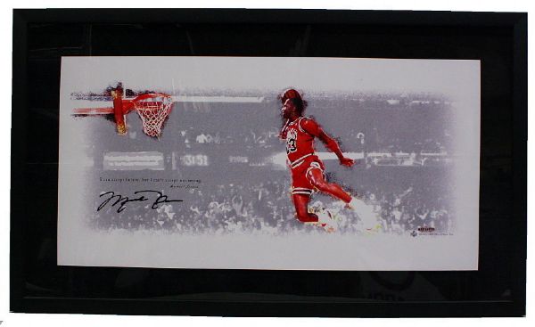 Michael Jordan Signed 29" x 17" Gatorade Photo Litho (Upper Deck)