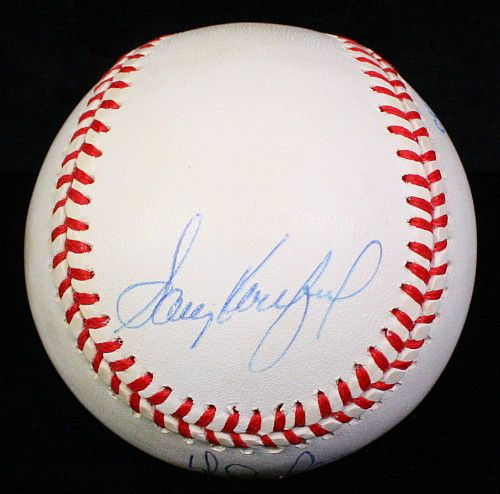 Sandy Koufax, Nolan Ryan & Bob Feller Signed OAL Baseball (JSA)