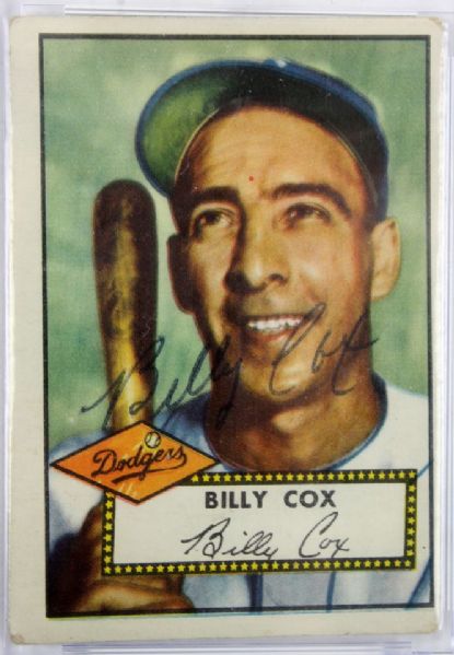 Billy Cox Signed 1952 Topps Baseball Card (PSA/DNA)