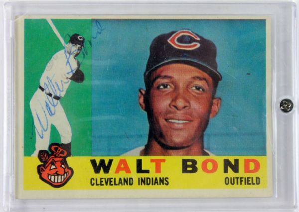 Walt Bond Signed 1960 Topps Baseball Card (PSA/DNA)
