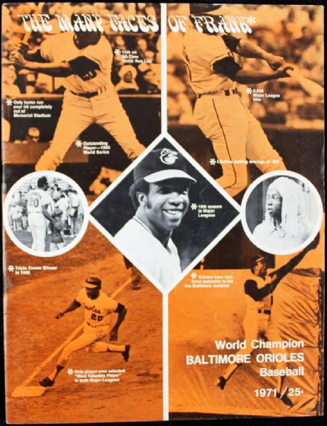 Unsigned 1971 Baltimore Orioles Program