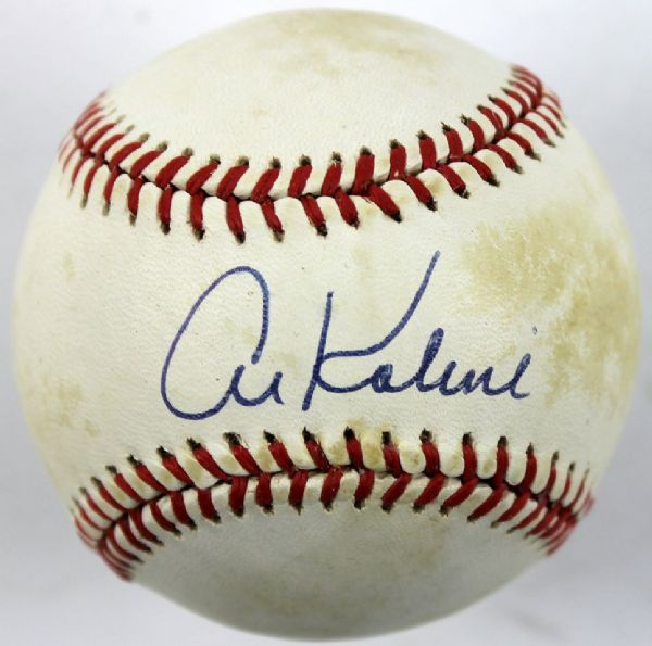 Al Kaline Signed OAL Brown Baseball