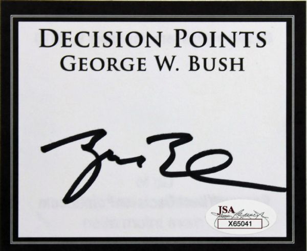 George W. Bush signed book plate for Decision Points (JSA)