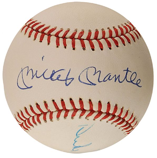 Mickey Mantle, Duke Snider & Willie Mays Signed OAL Baseball (PSA/DNA)