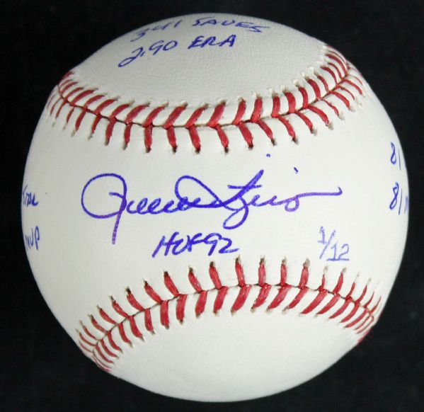 Limited Edition Rollie Fingers Signed OML Stat Baseball w/ 7 Inscriptions (Steiner)
