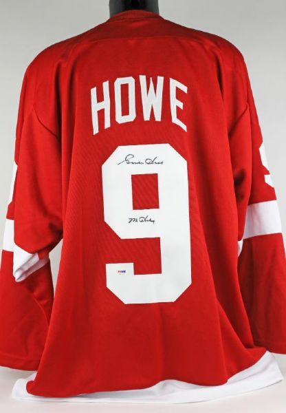 Red Wings Gordie Howe "Mr Hockey" Authentic Signed Red Jersey (PSA/DNA)