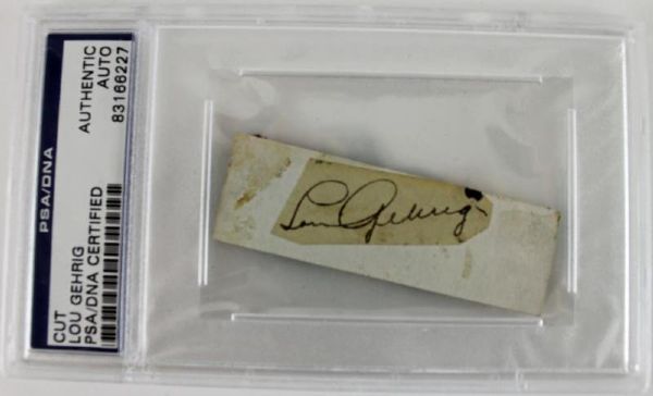 Lou Gehrig Cut Signature (PSA/DNA Encapsulated)