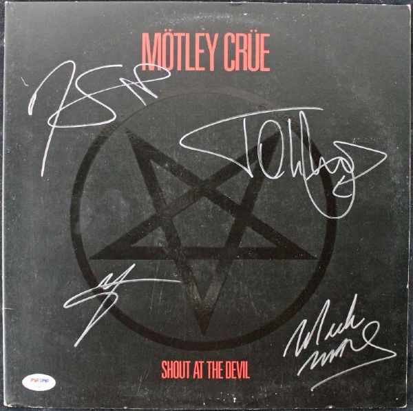 Motley Crue Group Signed Album: "Shout at the Devil" (PSA/DNA)