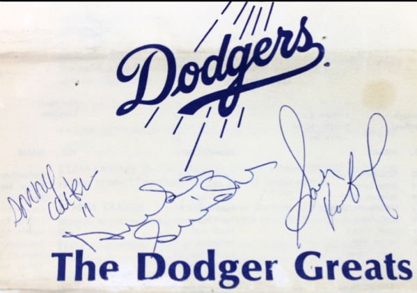 Duke Snider, Sandy Koufax & NASA Astronaut Sonny Carter Signed LA Dodgers Fantasy Camp Program (JSA)