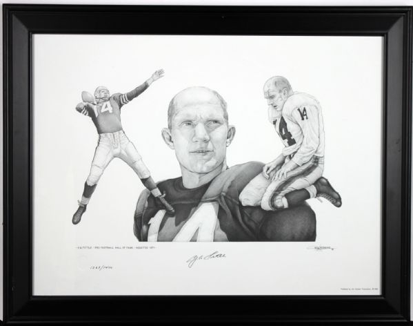 Y.A. Tittle Signed & Framed Ltd. Ed. Lithograph Print (PSA/DNA)