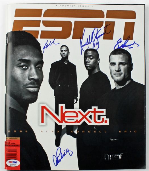ESPN The Magazine Premiere Issued Signed by Kobe, A-Rod, Kordell & Lindros (PSA/DNA)