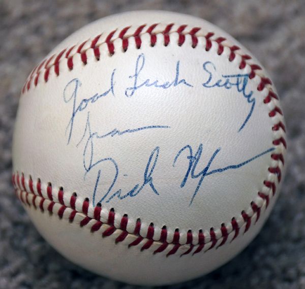 Richard Nixon Vintage Signed OAL Harridge Baseball as Vice President in 1958! (Ex. Senators Bat Boy)(PSA/DNA)