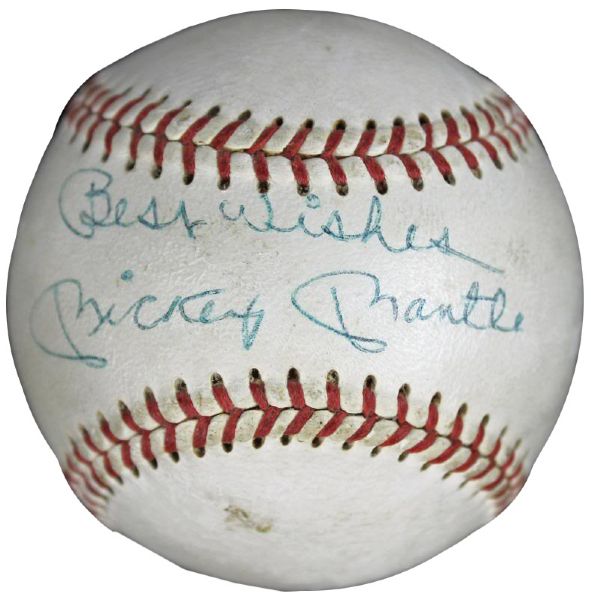 Mickey Mantle Signed OAL (Cronin) Baseball Circa 1960s (PSA/DNA)