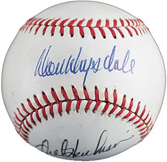 Don Drysdale & Orel Hershiser Dual Signed ONL (White) Baseball (JSA)