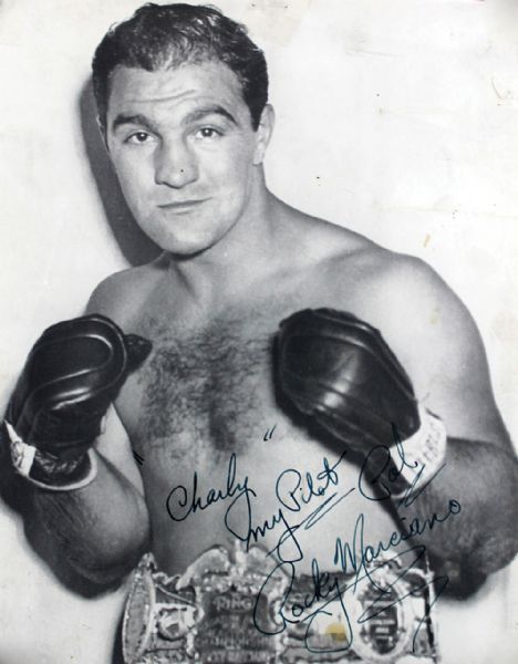 Rocky Marciano Signed 8" x 10" B&W Photo with Haunting Inscription "To My Pilot Pal" (PSA/DNA)