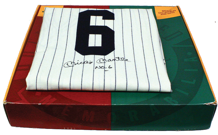 Mickey Mantle New York Yankees Autographed & Inscribed 26.5 x 27.5  Mitchell & Ness 1951 Golden Anniversary Cooperstown Collection Framed #6  Jersey - Limited Edition #15/1,951