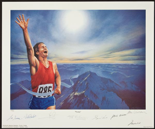 1994 "Victory" Signed Lithograph with Neil Armstrong, Muhammad Ali, Hank Aaron and Others (PSA/DNA)