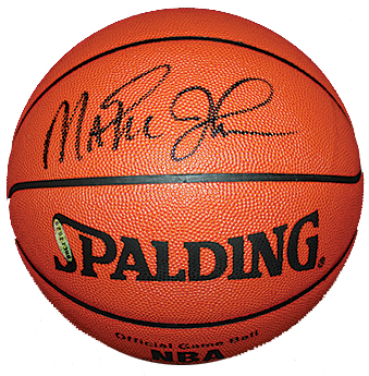 Lot Detail - Magic Johnson Signed NBA Leather Game Model Basketball ...