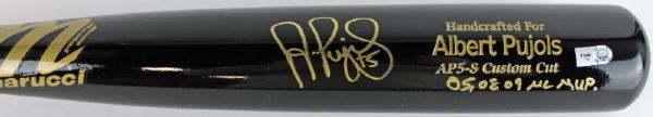 Albert Pujols "05,08,09 NL MVP" Signed Marucci Game Model Baseball Bat (MLB)