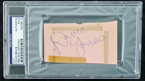 David Bowie RARE Signed 2.25"x4" Sheet with "Davie Jones" Autograph (His Legal Name!)(PSA/DNA Encapsulated)