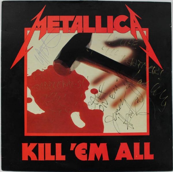 Metallica Awesome Signed & Inscribed "Kill Em All" Album with Cliff Burton! (PSA/DNA)