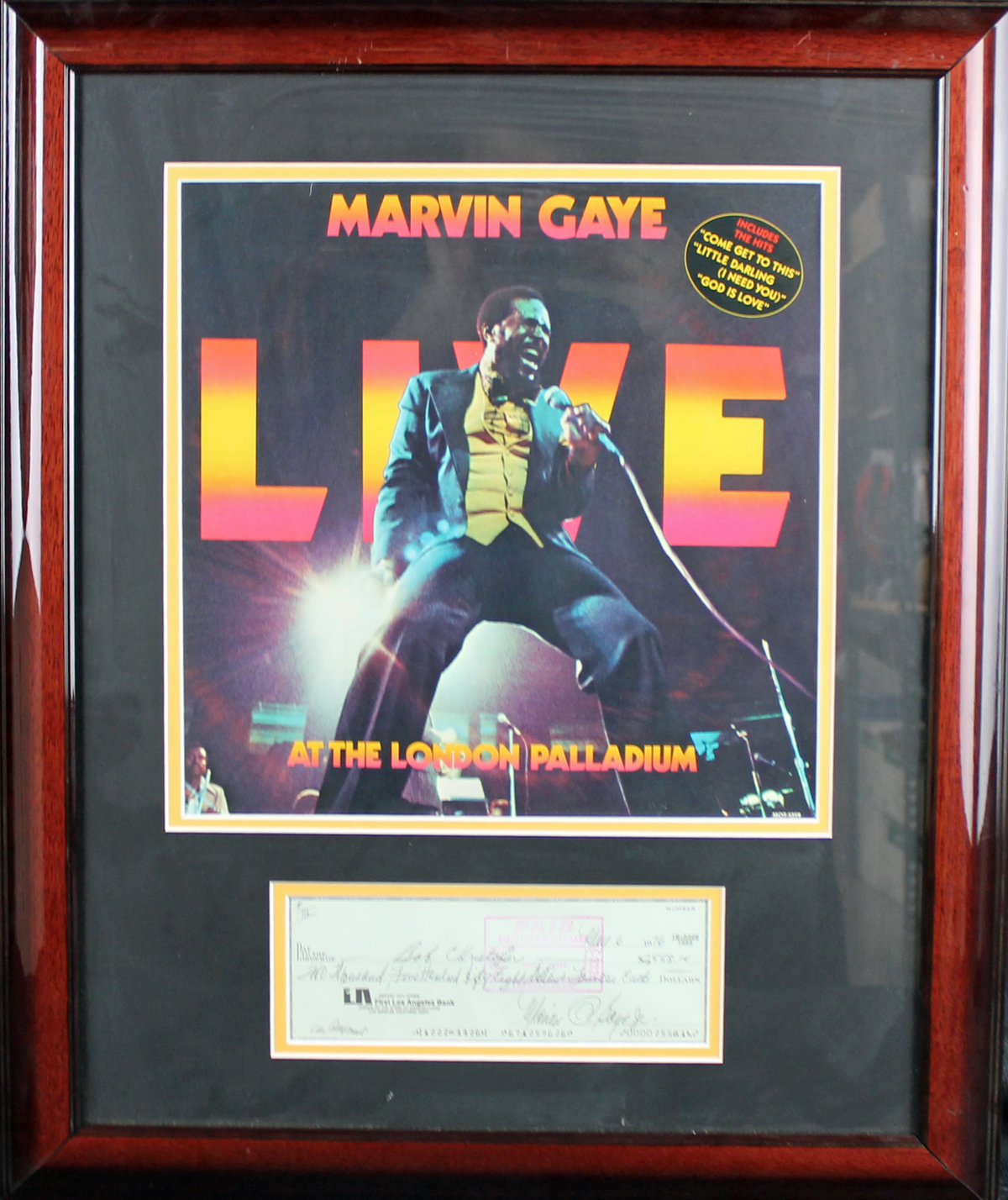 Lot Detail - Marvin Gaye Signed Bank Check in Custom ...