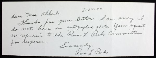 Rosa Parks Twice Signed & Hand Written Letter (PSA/DNA)