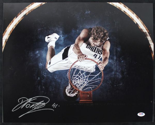 Dirk Nowitzki Signed 16" x 20" Color Photo (PSA/DNA)