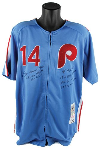 Pete Rose Signed Mitchell & Ness Vintage Philadelphia Phillies Baseball Jersey (PSA/DNA)