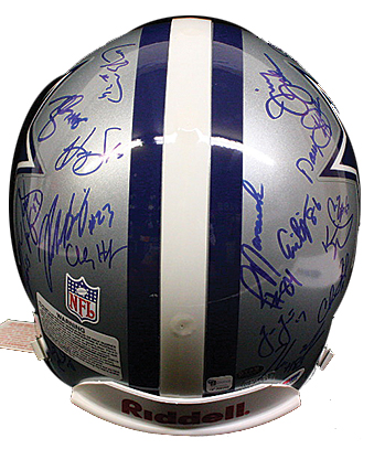 Lot Detail - Dallas Cowboys Full Size Triplets Helmet Signed By Smith,  Aikman, and Irvin