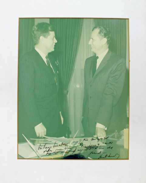President John F. Kennedy Signed 11" x 14" Color Photo to Senator George Smathers! (Reznikoff COA)