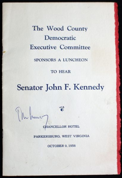 John F. Kennedy Signed Program From "The Wood County Democratic Executive Committee" (Reznikoff) 