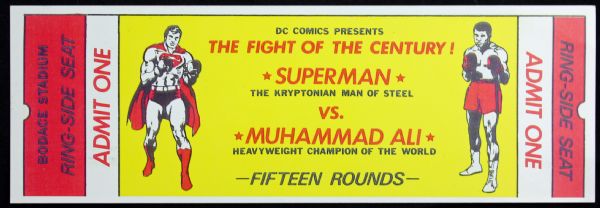 Rare Late 1970s "Muhammad Ali vs. Superman" Insert Ticket