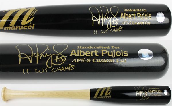 Albert Pujols "11 WS Champs" Signed Game Model Marucci AP-5 Baseball Bat (PSA/DNA)
