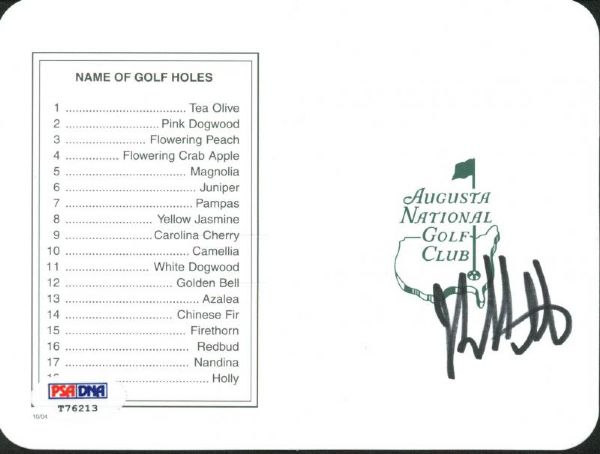 Bubba Watson Signed Augusta National Golf Club Scorecard (PSA/DNA)