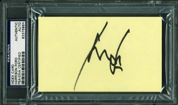 Harrison Ford Signed 3" x 5" Index Card (PSA/DNA Encapsulated)