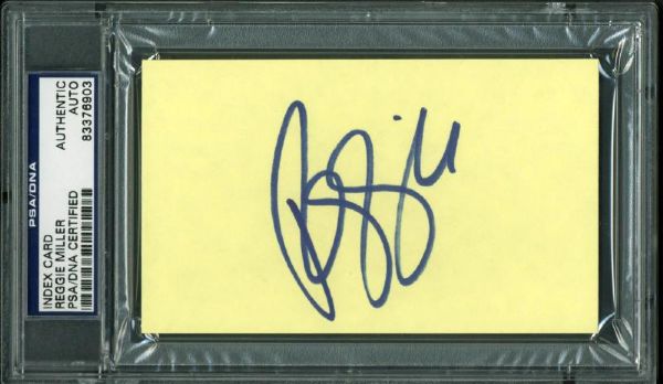 Reggie Miller Signed 3" x 5" Index Card (PSA/DNA Encapsulated)