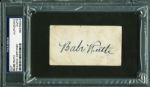 Babe Ruth Extraordinary Signed 2" x 3.5" Slip (PSA/DNA Encapsulated)