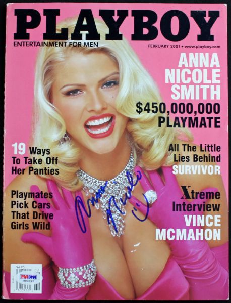 Anna Nicole Smith Signed 2001 Playboy Magazine (PSA/DNA)