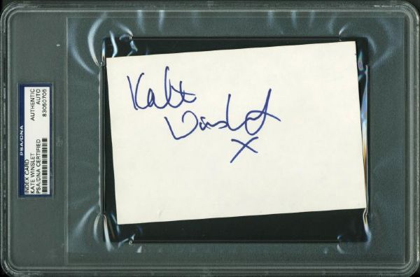 Kate Winslet Signed 4" x 6" Index Card (PSA/DNA Encapsulated)